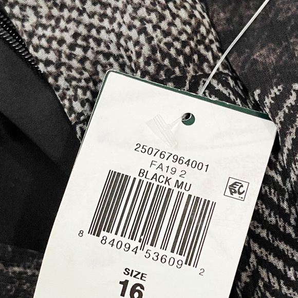 NWT Ralph Lauren Faux-Wrap Midi Dress Long Sleeve Tie Waist Geometric Size 16 - Picture 11 of 13